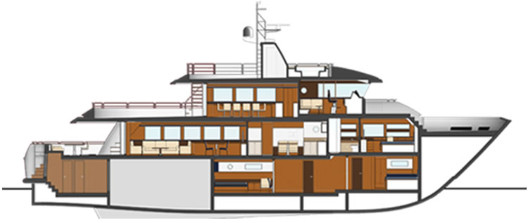 Ruby Yachts Expedition 100 Main Deck -- Ruby Yachts Expedition 100 by Dixon Design