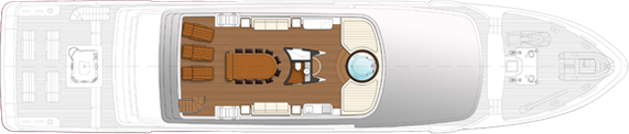 Flybridge Deck -- Ruby Yachts Expedition Yacht 125 House Forward